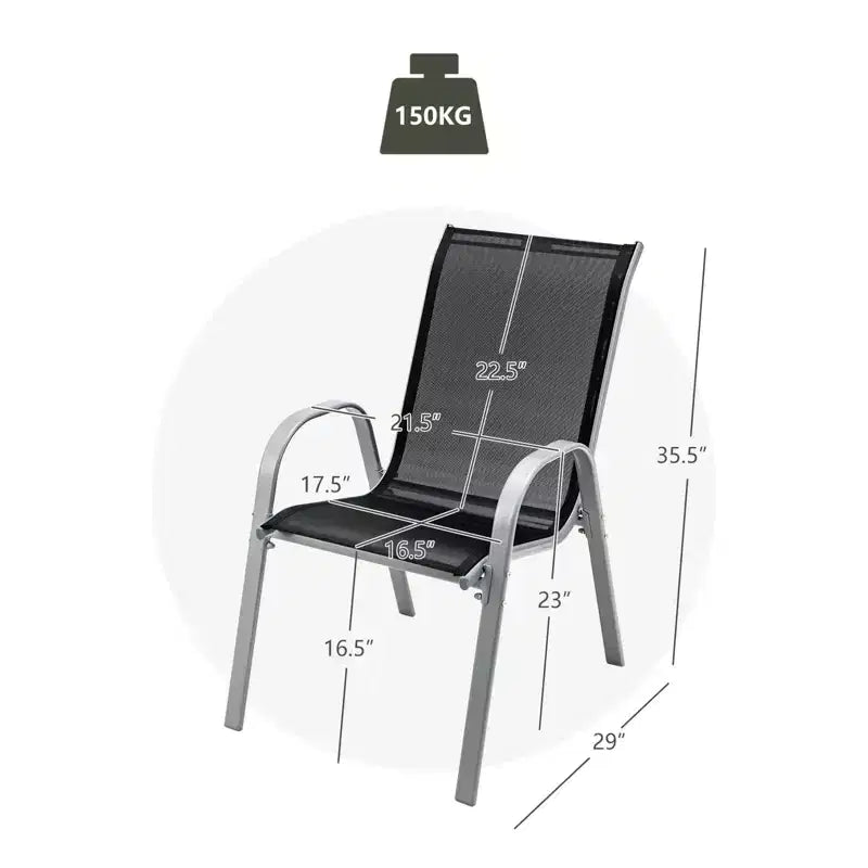 Chaises de salle à manger empilables Costway (lot de 4) avec accoudoirs incurvés et tissu respirant