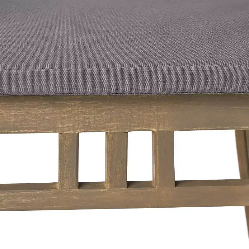 ModernLuxe Chaises de salle à manger d'extérieur, fauteuil d'appoint en bois d'acacia pour patio avec lattes incurvées, coussin résistant à l'eau - Lot de 2