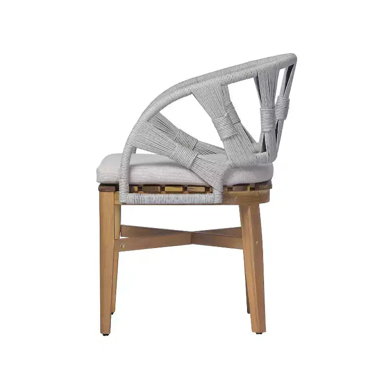 Christopher Knight Home Ken Chaises de salle à manger bohèmes en osier et bois d'acacia avec coussins (lot de 2)