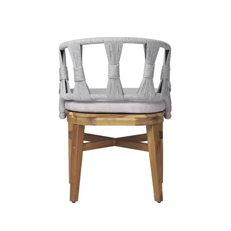 Christopher Knight Home Ken Chaises de salle à manger bohèmes en osier et bois d'acacia avec coussins (lot de 2)