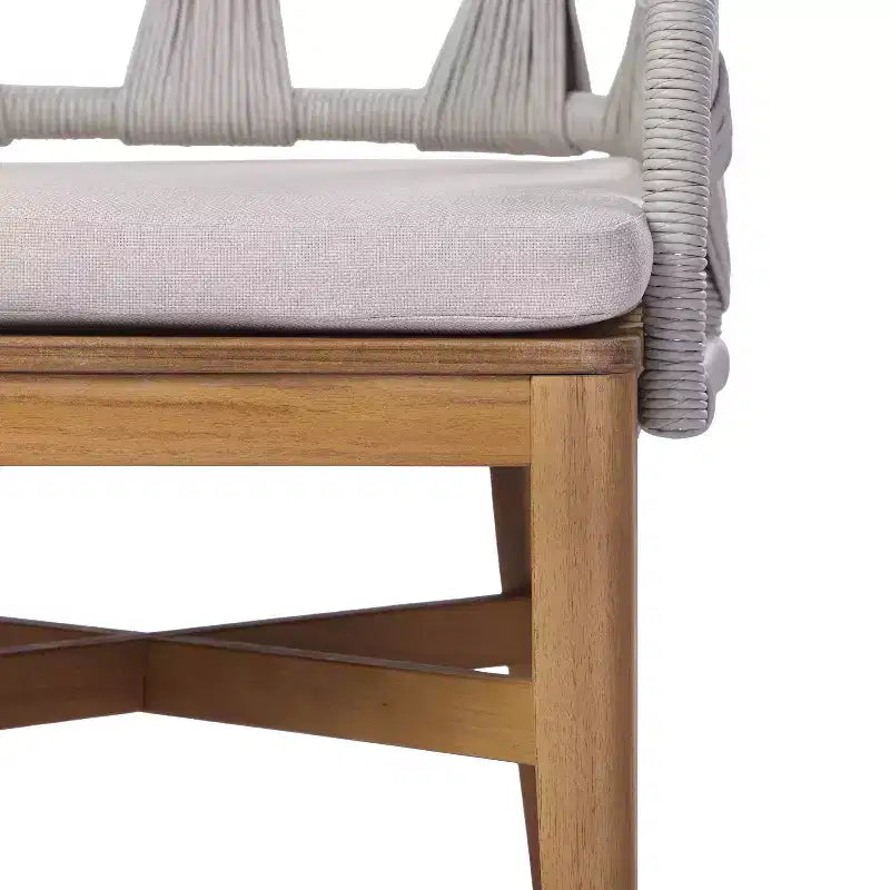 Christopher Knight Home Ken Chaises de salle à manger bohèmes en osier et bois d'acacia avec coussins (lot de 2)