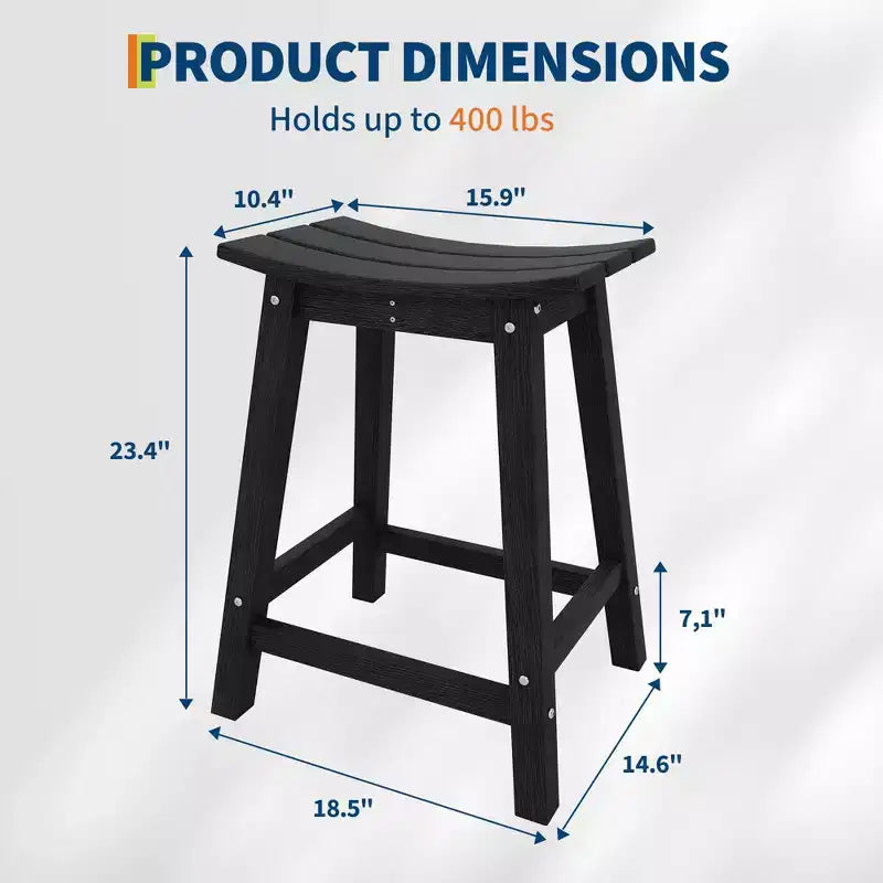 Tabouret de bar robuste et résistant aux intempéries Chaise de terrasse d'extérieur en PEHD à hauteur de comptoir avec repose-pieds, en résine durable pour balcon, terrasse, cuisine