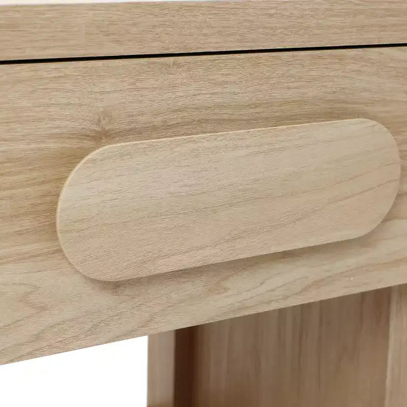 Table de chevet 55 cm avec tiroir et étagère ouverte – Finition bois clair, marron
