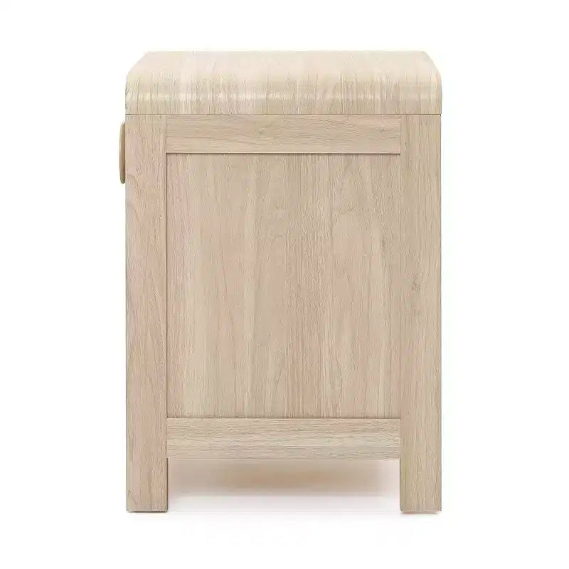 Table de chevet 55 cm avec tiroir et étagère ouverte – Finition bois clair, marron