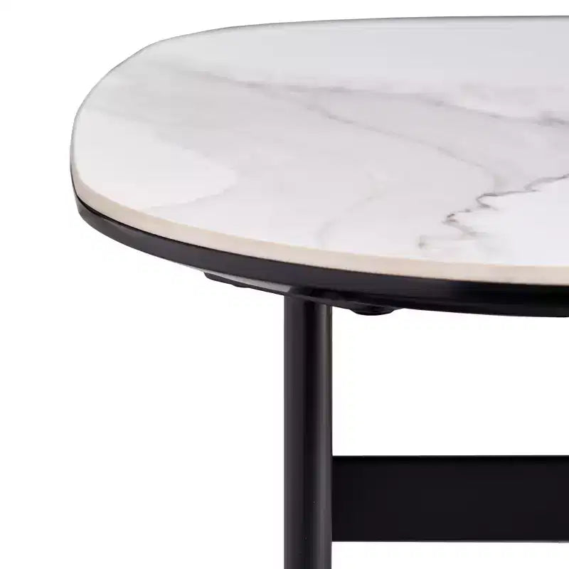 Table basse carrée moderne en céramique – Table de salon basse avec étagère ouverte, blanche