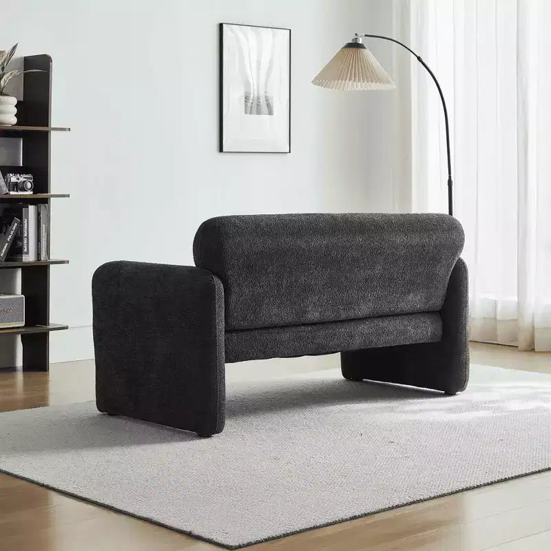 Canapé deux places en velours de 150 cm – Lit gigogne, coussins de soutien et poches latérales, sans outils