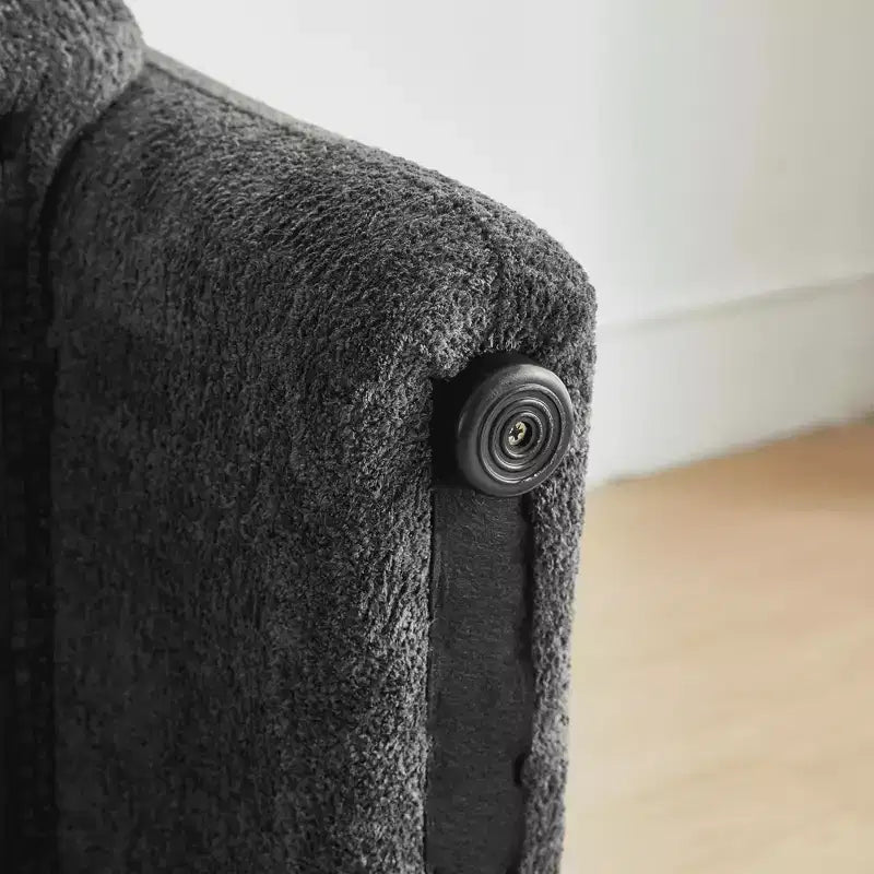Canapé deux places en velours de 150 cm – Lit gigogne, coussins de soutien et poches latérales, sans outils