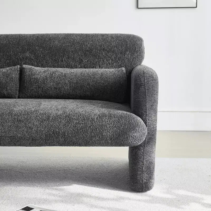 Canapé deux places en velours de 150 cm – Lit gigogne, coussins de soutien et poches latérales, sans outils