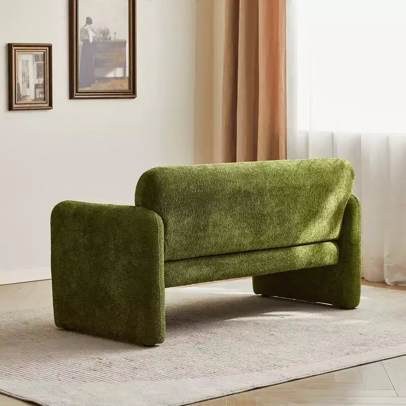 Canapé deux places en velours de 150 cm – Lit gigogne, coussins de soutien et poches latérales, sans outils