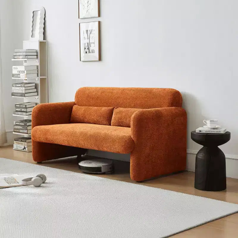 Canapé deux places en velours de 150 cm – Lit gigogne, coussins de soutien et poches latérales, sans outils