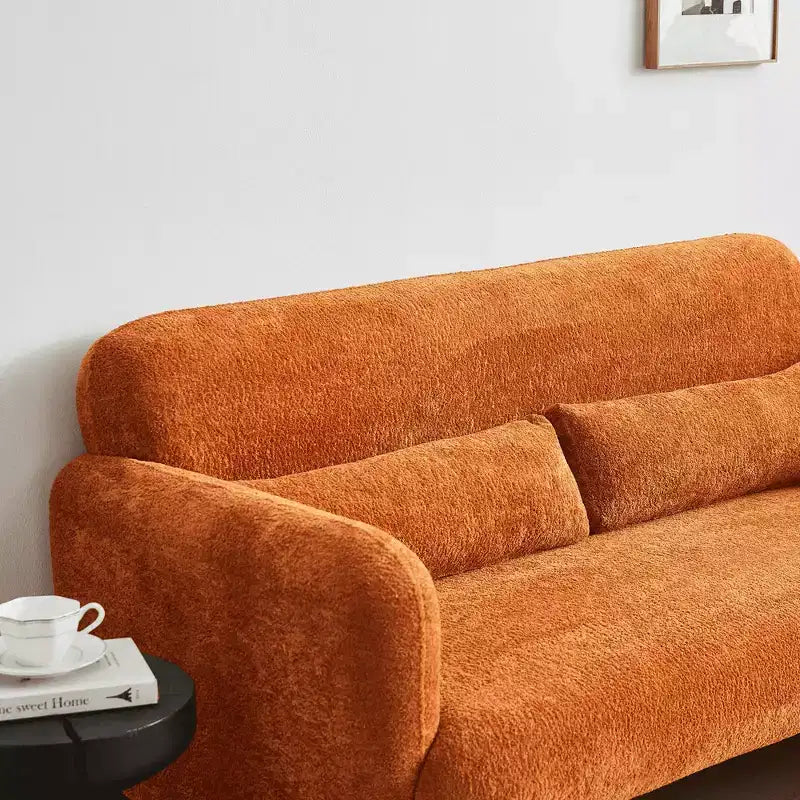 Canapé deux places en velours de 150 cm – Lit gigogne, coussins de soutien et poches latérales, sans outils