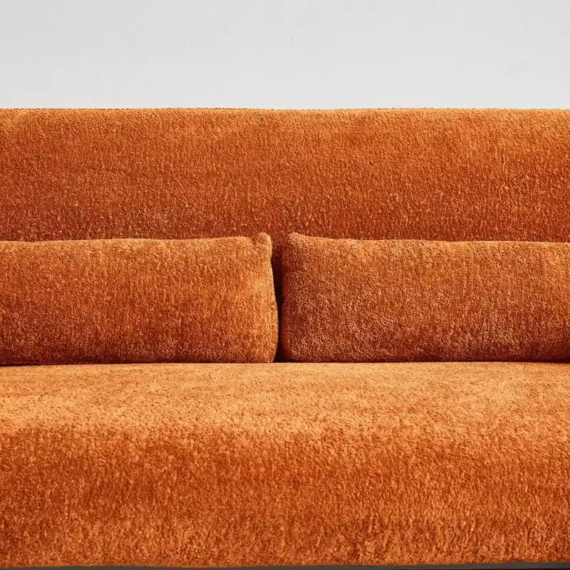Canapé deux places en velours de 150 cm – Lit gigogne, coussins de soutien et poches latérales, sans outils