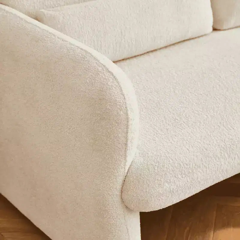 Canapé deux places en velours de 150 cm – Lit gigogne, coussins de soutien et poches latérales, sans outils
