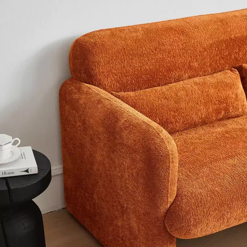 Canapé deux places en velours de 150 cm – Lit gigogne, coussins de soutien et poches latérales, sans outils