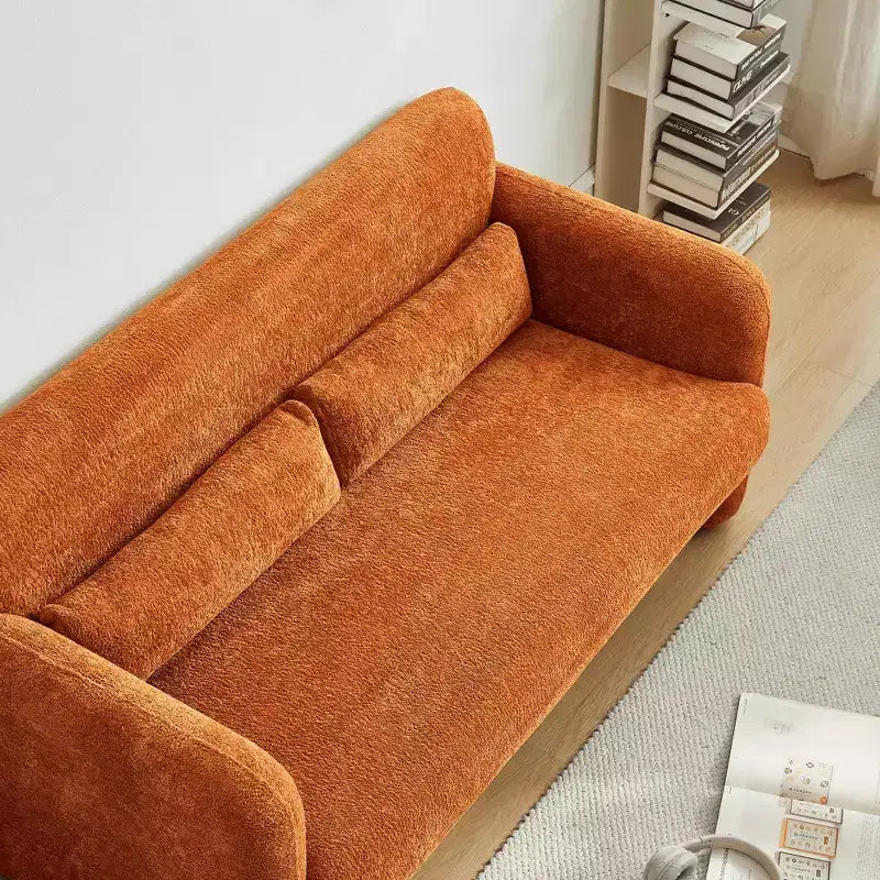 Canapé deux places en velours de 150 cm – Lit gigogne, coussins de soutien et poches latérales, sans outils