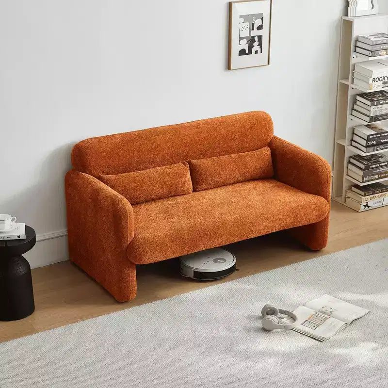 Canapé deux places en velours de 150 cm – Lit gigogne, coussins de soutien et poches latérales, sans outils
