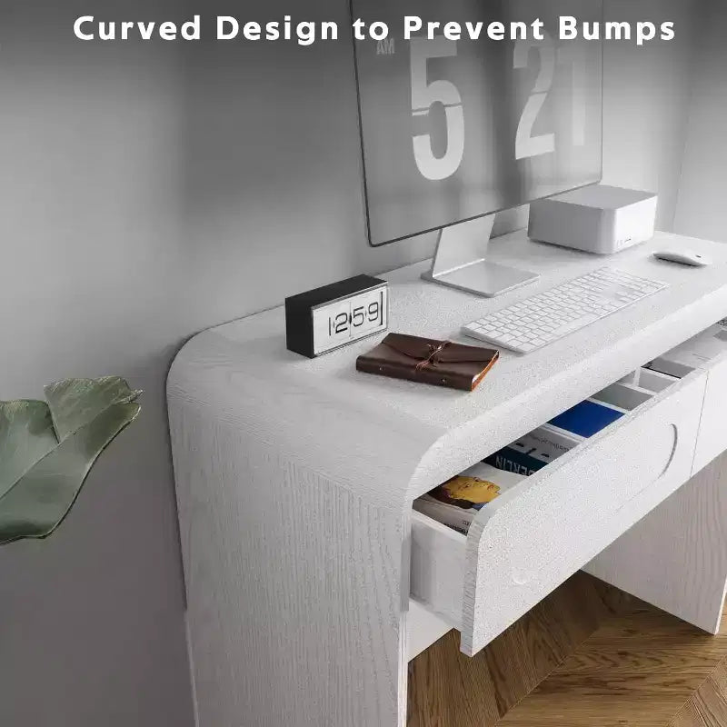 Coiffeuse avec miroir lumineux de 94 cm – 2 tiroirs et rangement de bureau, Gris