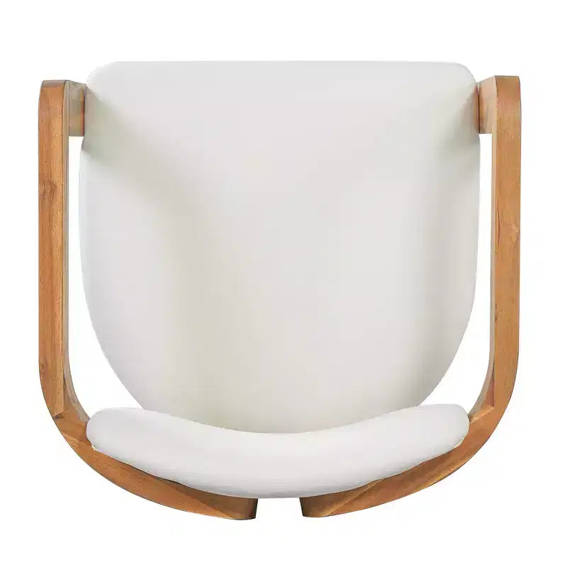 Lot de 2 chaises de salle à manger d'extérieur Whisen, chaises de salle à manger de patio avec accoudoirs, chaises de jardin modernes en bois d'acacia avec coussins, design ergonomique