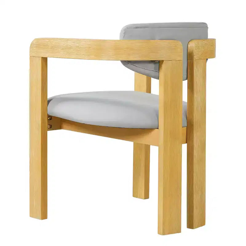 Lot de 2 chaises de salle à manger d'extérieur Whisen, chaises de salle à manger de patio avec accoudoirs, chaises de jardin modernes en bois d'acacia avec coussins, design ergonomique
