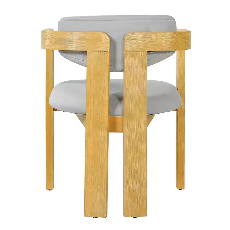 Lot de 2 chaises de salle à manger d'extérieur Whisen, chaises de salle à manger de patio avec accoudoirs, chaises de jardin modernes en bois d'acacia avec coussins, design ergonomique