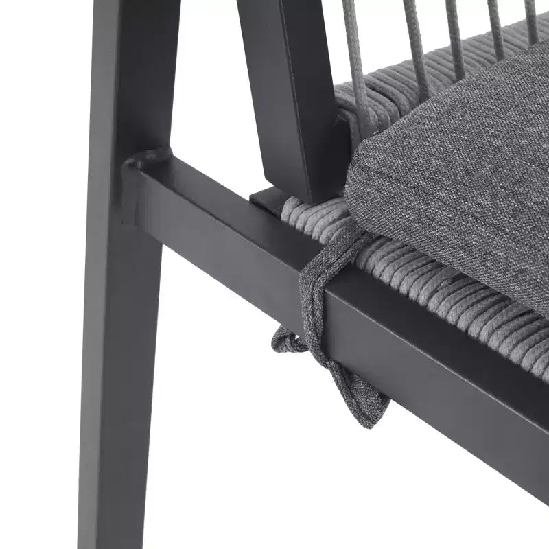Ensemble de 2 chaises de salle à manger d'extérieur en aluminium tressé avec coussin, fauteuils de patio pour bord de piscine