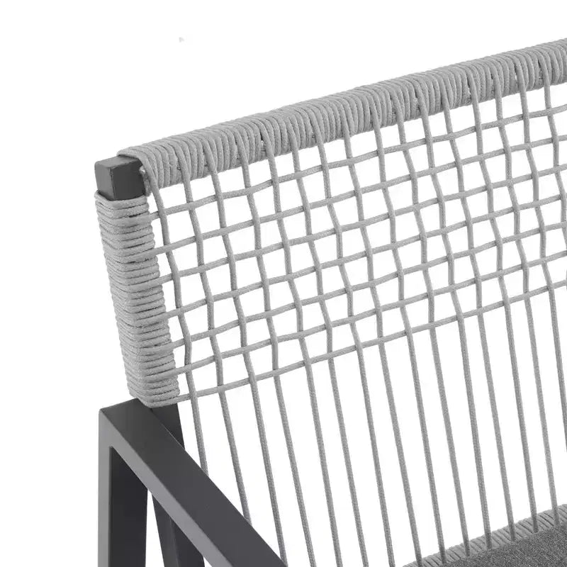 Ensemble de 2 chaises de salle à manger d'extérieur en aluminium tressé avec coussin, fauteuils de patio pour bord de piscine