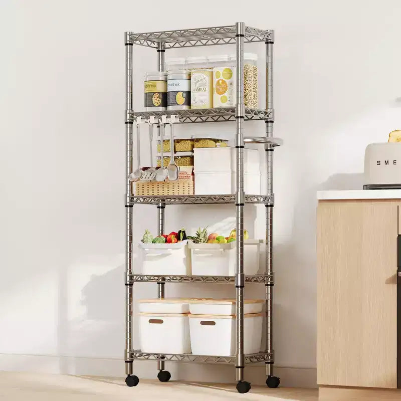 Étagère de garage roulante à 4 niveaux en fil métallique – 2640 livres, 59"L x 71,8"H, Rack industriel