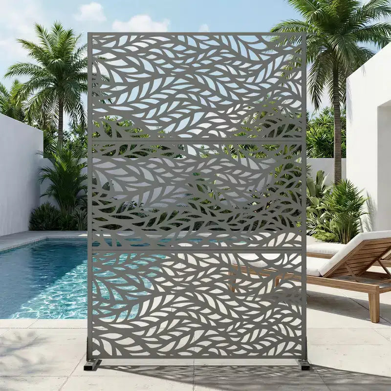 Brise-vue extérieur en métal – Panneaux de clôture autoportants et treillis décoratif pour jardin, terrasse et cour