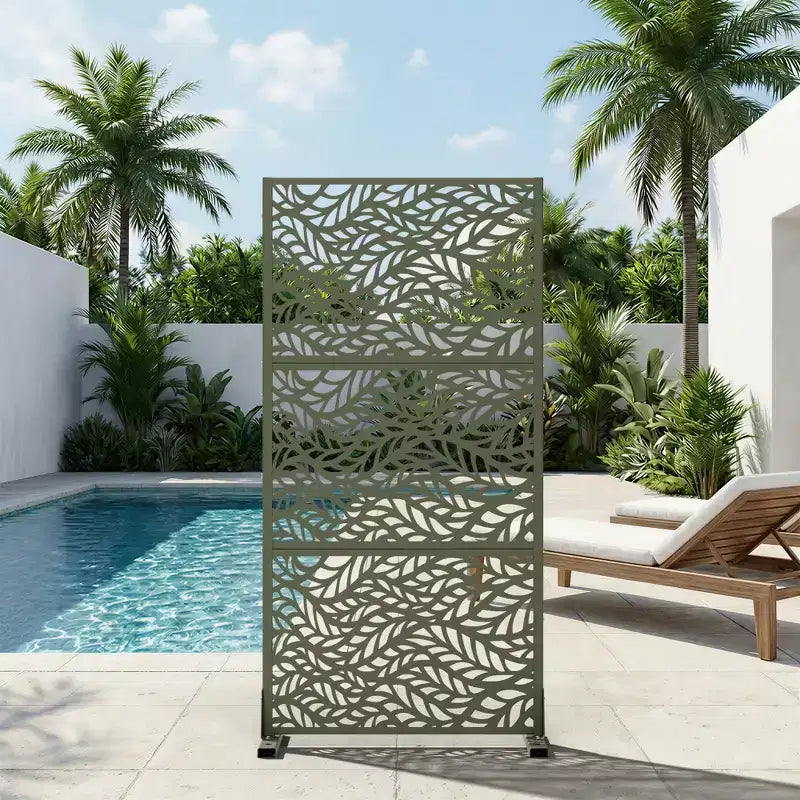 Brise-vue extérieur en métal – Panneaux de clôture autoportants et treillis décoratif pour jardin, terrasse et cour
