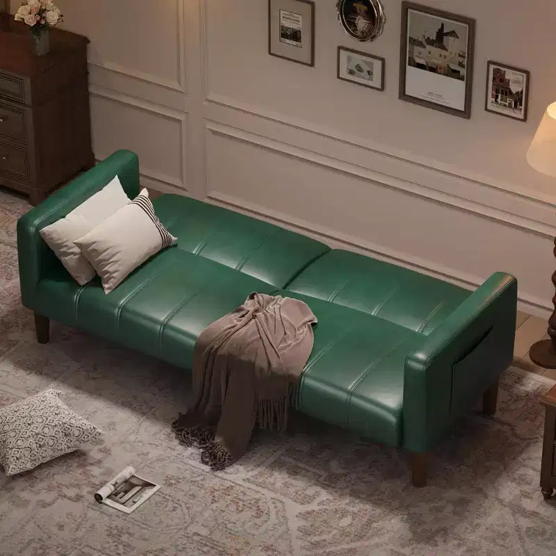 Canapé-lit futon convertible 75" – Similicuir, 3-en-1, 272 kg, Milieu de siècle moderne
