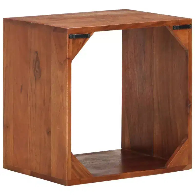 Étagère murale cube en bois d'acacia massif – 40x30x40 cm