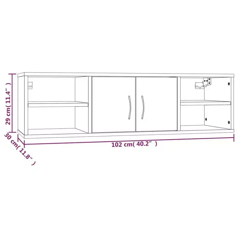 Étagère murale flottante en bois d'ingénierie chêne fumé – 2 étagères