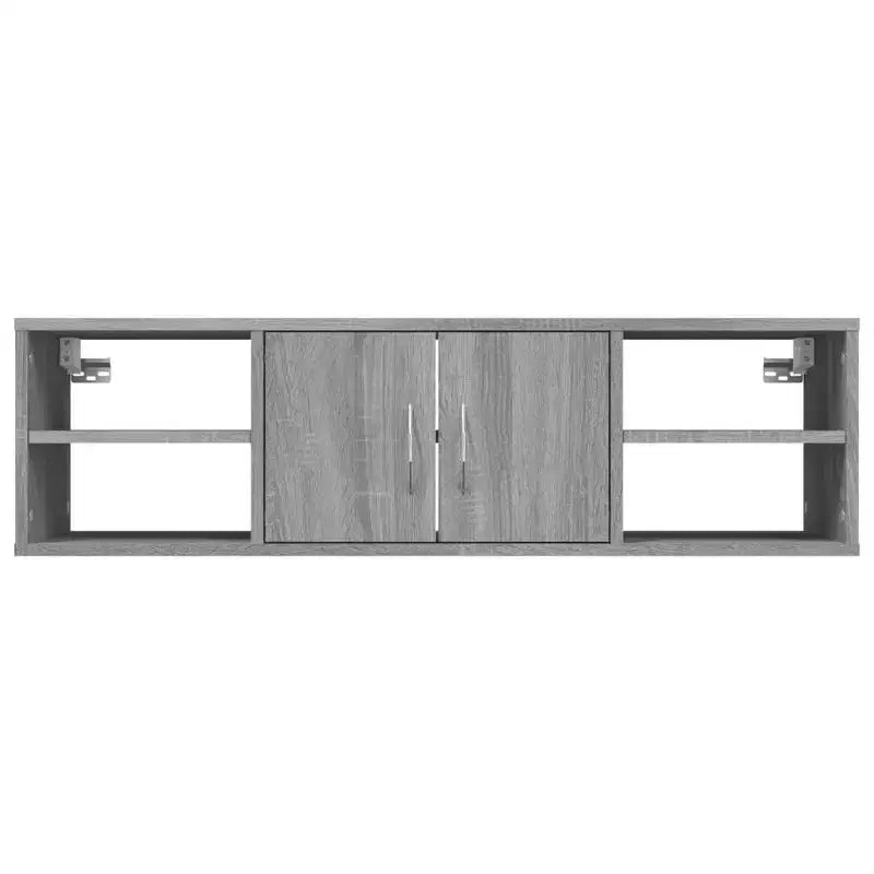 Étagère murale flottante en bois d'ingénierie chêne fumé – 2 étagères