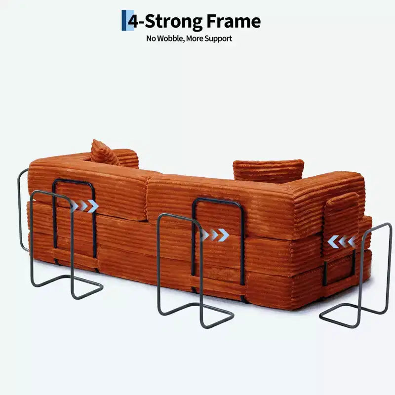 Canapé convertible 5-en-1 de 205 cm – Velours côtelé, 544 kg, Aucun assemblage requis