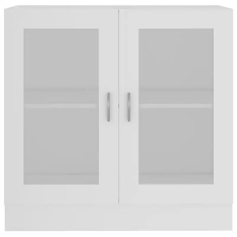 Vitrine en bois d'ingénierie blanc – Portes en verre