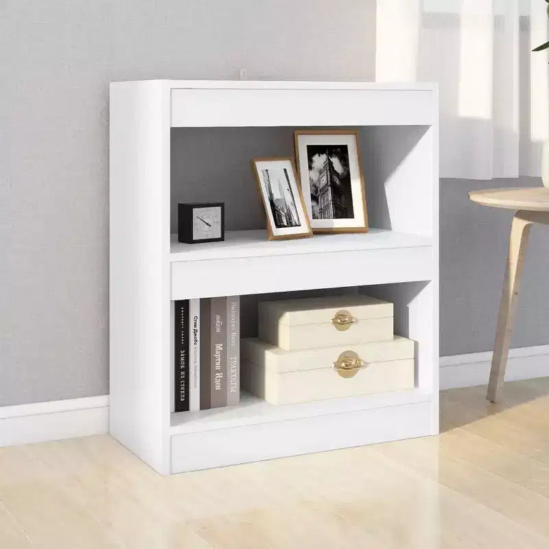 Bibliothèque Blanche Bois d'Ingénierie – Rangement 2 Étagères