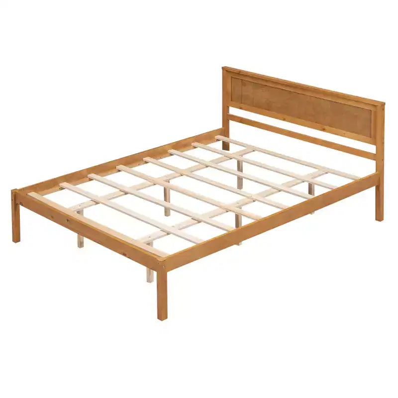Lit plateforme grand format avec tête de lit – Chêne, 180 kg, pas besoin de sommier à ressorts