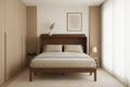 Sailvan Queen Size Murphy Bed, Pine Wood Cabinet Bed with Power Station & Rattan Decoration Panel