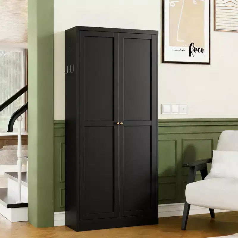 Armoire de cuisine en métal – 4 étagères réglables, 50 kg chacune, style ferme, 168 cm H