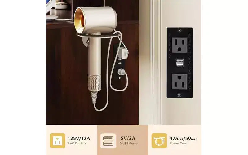 Petite Coiffeuse avec Miroir Éclairé – Tiroir, Armoire & Étagères Ouvertes, Noir