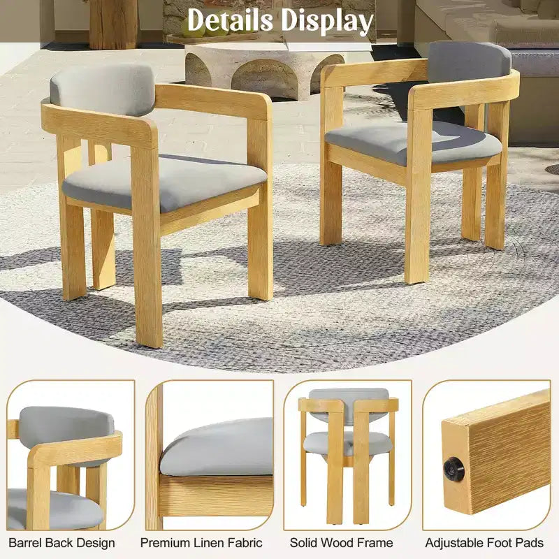 Christopher Knight Home Chaises de salle à manger d'extérieur rustiques en bois d'acacia rembourrées Nene (Lot de 2)