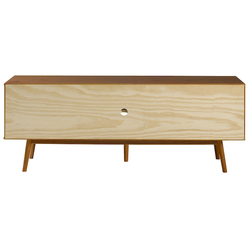 Meuble TV en bois massif de style Mid-Century Middlebrook de 70 po