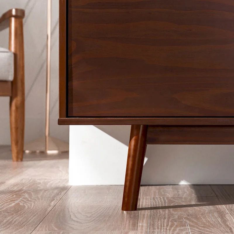 Meuble TV en bois massif de style Mid-Century Middlebrook de 70 po