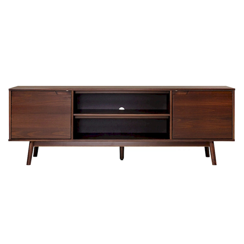 Meuble TV en bois massif de style Mid-Century Middlebrook de 70 po