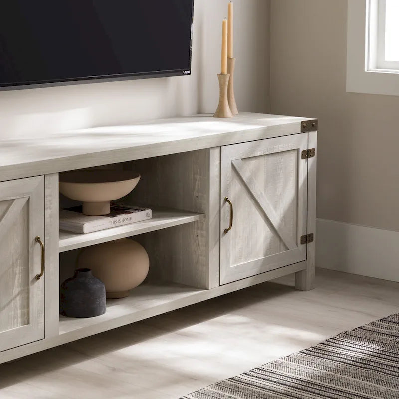 Meuble TV avec porte de grange de 70 pouces Middlebrook Firebranch