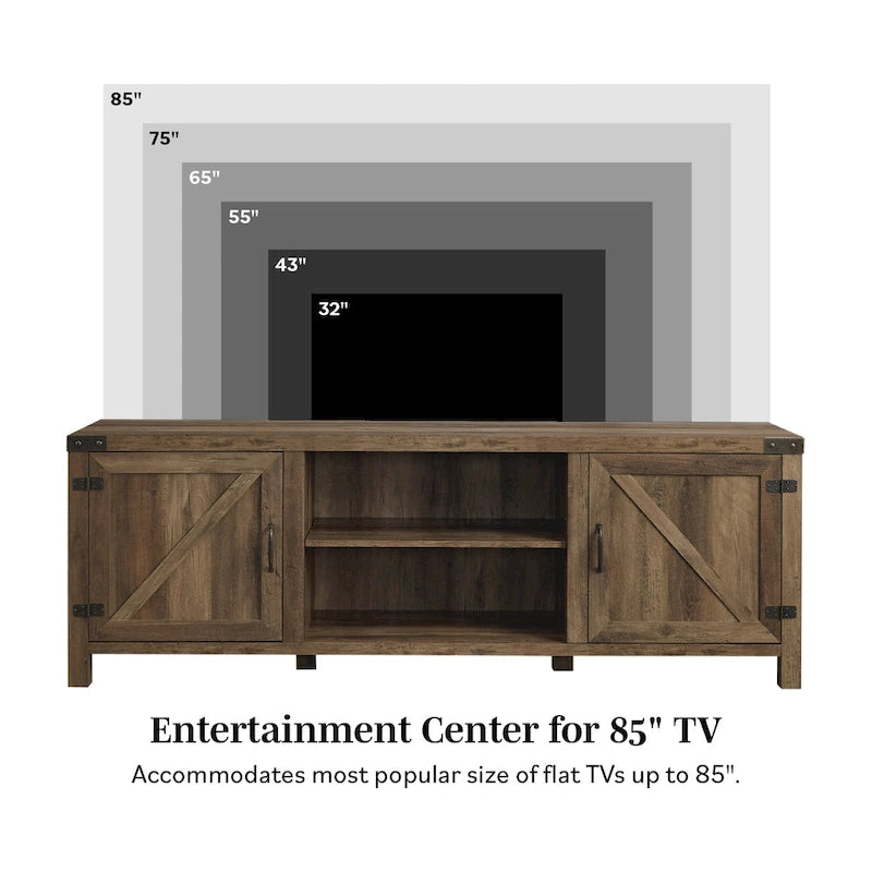 Meuble TV avec porte de grange de 70 pouces Middlebrook Firebranch