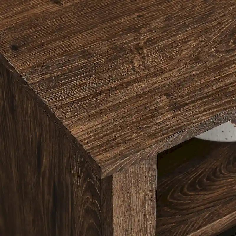 Meuble TV cheminée en bois de grange récupéré de 60 pouces avec télécommande et dispositif de sécurité pour téléviseurs de 70 pouces