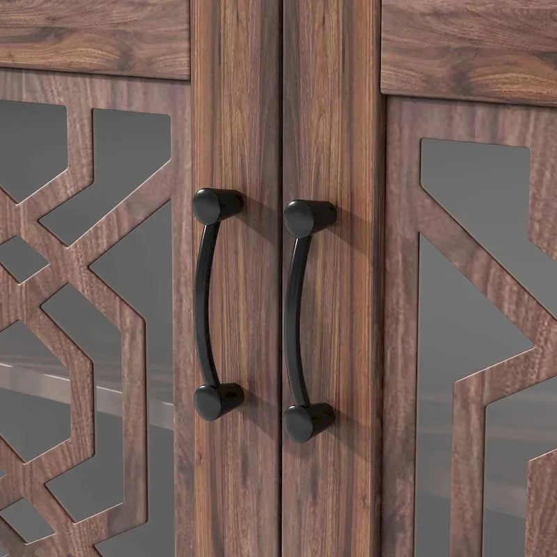 Meuble TV pour téléviseur de 65+ pouces, console multimédia rustique avec étagères de rangement, meuble de télévision en bois pour salon
