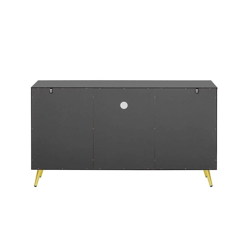 Meuble TV pour téléviseurs jusqu'à 55 pouces, meuble multimédia, étagère réglable, pieds en métal, poignées et dispositif anti-basculement