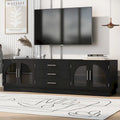 Meuble TV minimaliste moderne de 68,9 pouces pour téléviseurs jusqu'à 75 pouces, console média avec étagères réglables pour salon